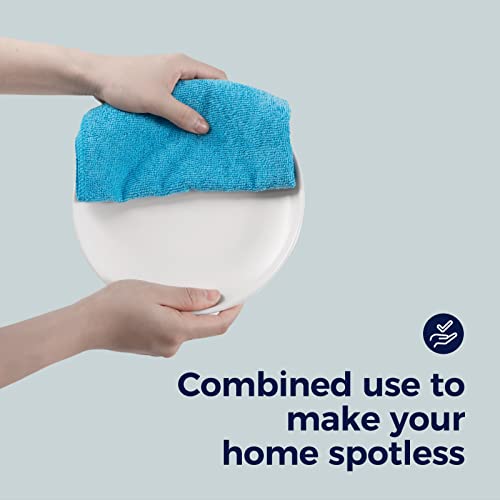 Click Clean Microfiber Cleaning Cloths, 12-Pack, Size 12" X 16", Lint-Free, Streak-Free, Reusable Cleaning Towels For Cleaning Windows, Glass, Mirrors, Wind Shields, Stainless Steel #TOP5