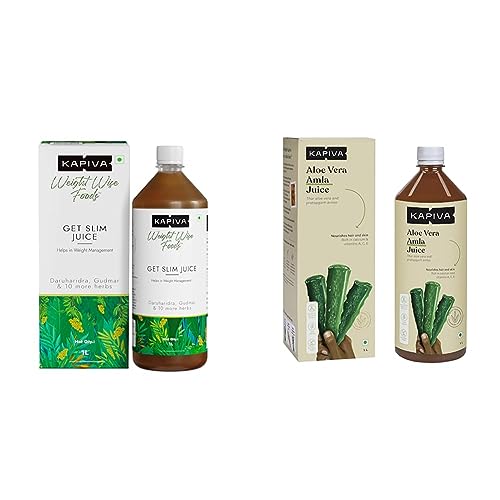 Kapiva Get Slim Juice | Healthy Weight Management Through 12 Ayurvedic Herbs(1L) & Aloe Vera + Amla ...