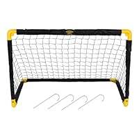 Umbro Fußballtor - Fussballtor 90 x 59 x 61 cm - Faltbares fußball Tor - Fussballtore für Garten Kinder und Erwachsene - Fussball Trainingszubehör für Innen und Außen - Metall - Schwarz/Gelb