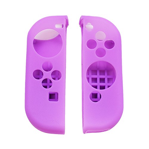 Hikfly 3Pcs Silicone Gel Non-Slip Cover Skin Protector Case Kits Compatible For Nintendo Switch 6.2" Screen(2017) Consoles And Joy-Con Controllers With 8Pcs Silicone Gel Thumb Grips Caps(Purple) #TOP5