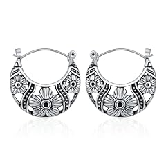 A4 ( Antique Silver Floral Hoops）