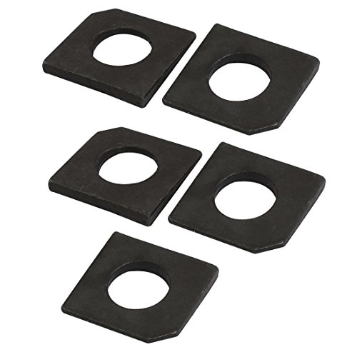 Aexit M16 Industrial Quality Parts Carbon Steel Square Locking Washer Gasket Black 5pcs Model:49as262qo203