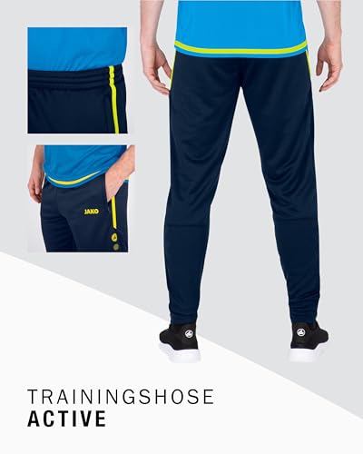 Jako Active - Pantaloni Da Allenamento Da Uomo, Uomo, 8495, Marine/Neongelb, S - 5