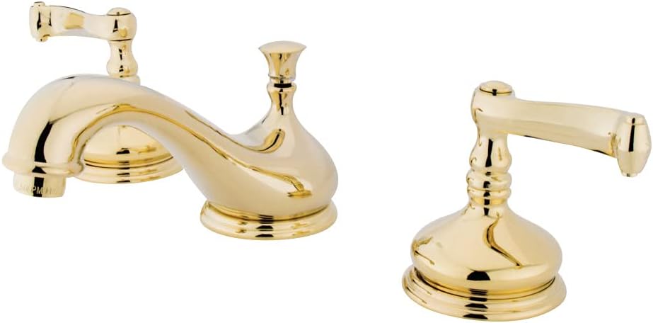 Kingston Brass KS1162FL Royale - Grifo de lavabo generalizado, latón pulido, centro ajustable de 8 pulgadas