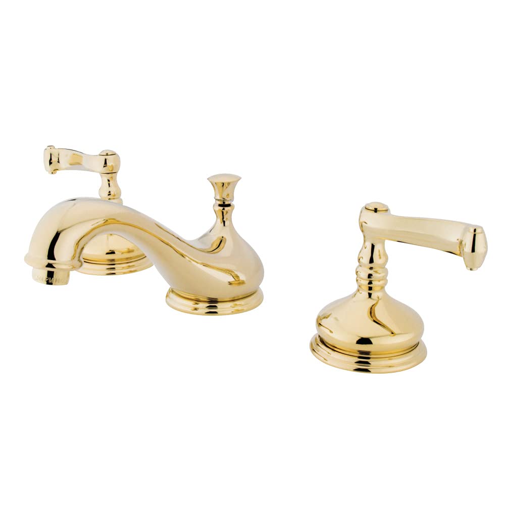 Kingston Brass KS1162FL Royale Widespread Lavatory Faucet, Polished Brass, 8-Inch Adjustable Center