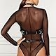 XFSRG Harness Damen Punk PU Leder Brustgurte Sexy Unterwäsche Erotische Lingerie Fetisch Bondage mit Halsband für Party Rave Cosplay