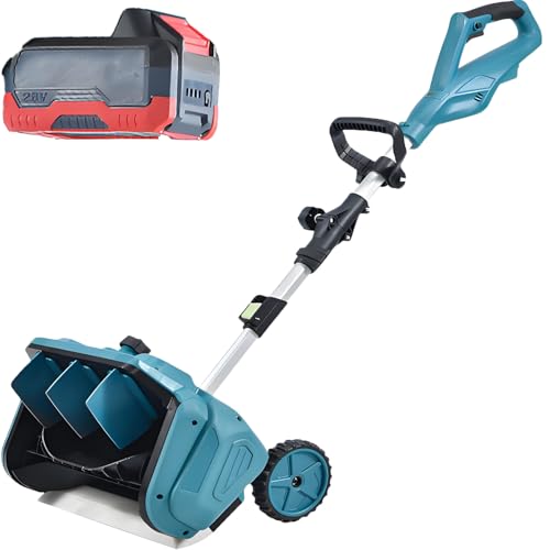 Spazzaneve Professionale Senza Fili 2025 - Pala Da Neve Elettrica Senza Spazzole Da 1000 W, Lunghezza Retrattile Regolabile 110-130 Cm, Larghezza Di Rimozione Della Neve 40,7 Cm 1battery