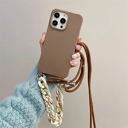 Coque silicone souple iPhone 12 Pro avec cordon collier bandoulière LVTFCO PC7521T6