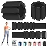 2LBS Adjustable Silicone Wrist & Ankle Weights for Pilates, Yoga, Barre - Unisex Arm/Leg Weights 1lb Each - Home Gym, Travel Workout, Strength Training - Secure Fit Wearable Bands