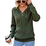 VIMPUNEC 2024 Fall Womens Oversized Hoodies Knit V Neck Sweaters Fashion Casual Pullover Tops