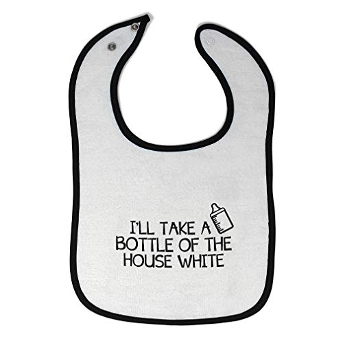 Toddler & Baby Bibs Burp Cloths I'll Take A Bottle of The House White Milk Cotton Items for Girl Boy Black Design Only