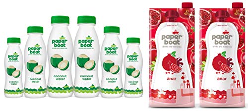 Image of Paper Boat Coconut Water, 200ml (Pack of 6) + Paper Boat Anar 1L (Pack of 2)