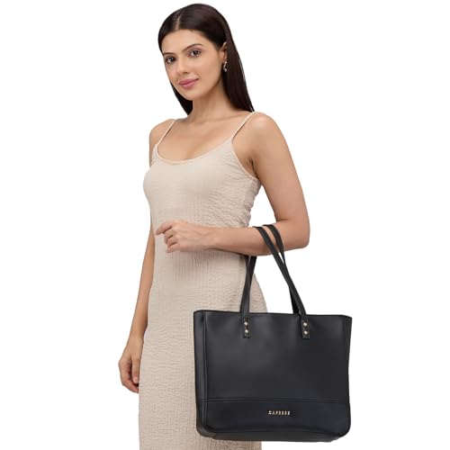 Image of Caprese Mcree 16 Inch Laptop Compatible Tote Bag for Women with Multiple Pockets | Stylish Handbag with Specious Compartment & Back Zipper Pocket | Ideal for Work Everyday Outings & Travel