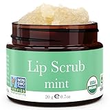 Organic Lip Scrub - Mint Sugar Scrub, Lip Scrubs Exfoliator & Moisturizer, Lip Exfoliator, Lip Care Exfoliating Scrub and Lip Moisturizer for Chapped Lips Treatment, Lip Repair for Soft Lips