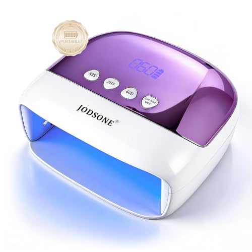 JODSONE Cordless LED Nail Lamp Rechargeable Portable with 4 Timers LCD Display Screen Nail Dryer Cure Light Suitable for Home and Salon