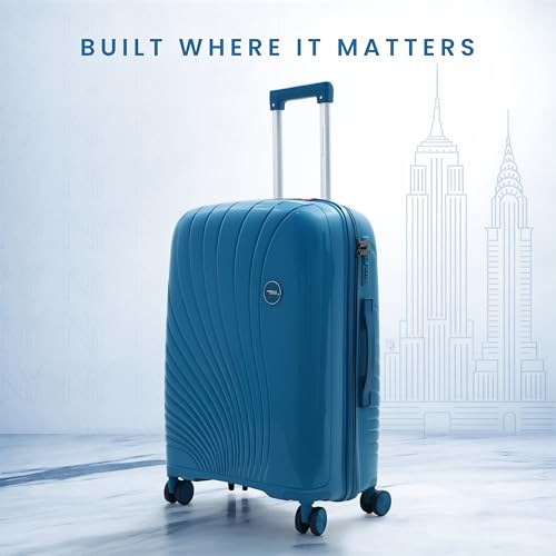 Image of AMERICAN TRAVELLER New York Trolley Bag | Durable Hard Shell | Durable Hard Shell , TSA Type Lock , Spinner Trolley Luggage, 360 Disc Spinner Wheels