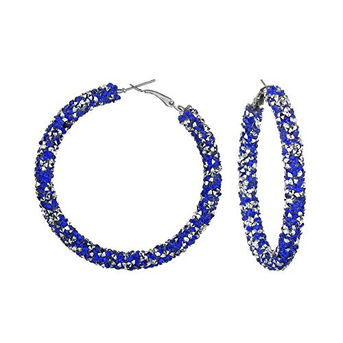 Brincos de argola de cristal CZ em strass brilhante da Aimimier Bridal para mulheres e meninas, Roya
