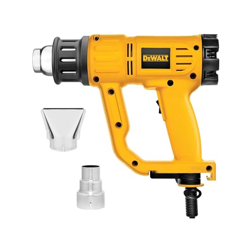 DEWALT Décapeur Thermique 1800W - Protection contre la Surchauffe avec Capteur - Stabilisateurs Latéraux - Design Ergonomique, Léger, Compact - Buse de Surface et Buse Conique Comprises, D26411-QS