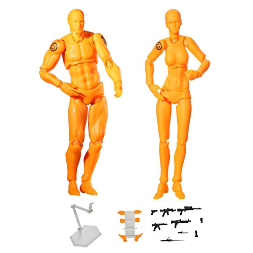 MAyouth Action Figure Modell Set, Human Mannequin Mann + Frau Action Figure Set mit Zubehör-Set, ideal zum Zeichnen, Skizzieren, Malen, Zeichnen, Zeichentrickfiguren Action Cover