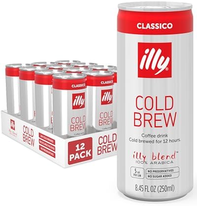illy Ready To Drink Classico Cold Brew Coffee, 8.45oz, 12 Pack