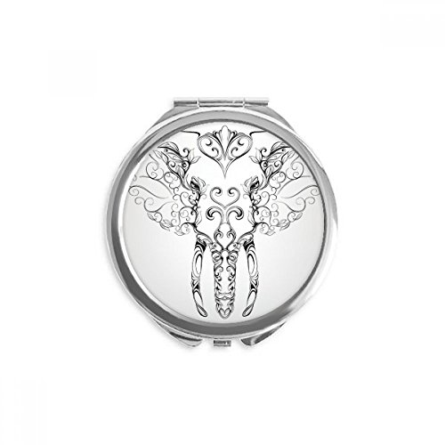 Miroir de maquillage éléphant mammouth de poche portable pour vos retouches en voyage et sorties