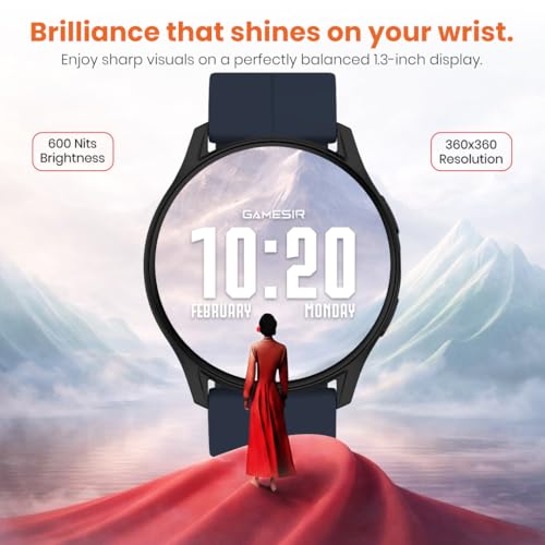Image of GameSir Evo Vista Smartwatch, 1.39 inch HD Round Display, Bluetooth Calling, Heart Rate & SPO₂, 100+ Sports Modes, IP67, Long Battery Life for Men & Women (Magnatic Dark Blue)