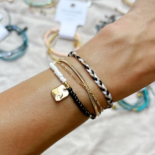 Pura Vida Bracelets Pack Back to Basics Style Pack - 3-Piece Boho Bracelet Stack 5