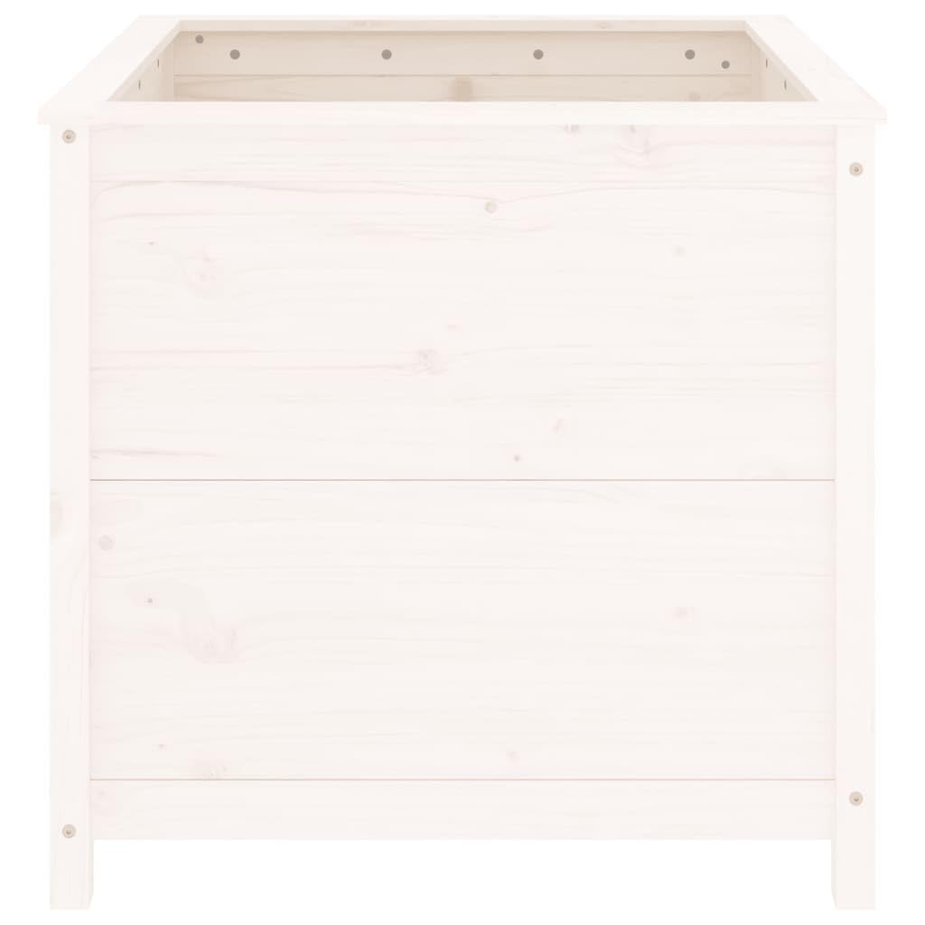 ACAGALA Macetero de madera de 82,5 x 82,5 x 78 cm, maceta de pino blanco, madera maciza de pino, huerto para verduras, frutas, hierbas y flores