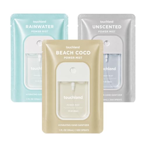 Touchland Hand Sanitizer Spray, Dye Free Trio - 3 x 1 FL OZ
