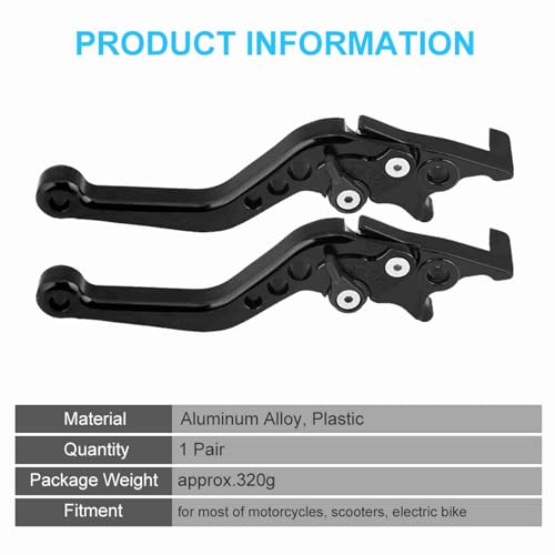 Keenso Motorrad Bremshebel, 1 Paar Motorrad Doppelscheiben CNC Aluminiumlegierung Motorrad Modifikation Doppelscheiben Bremshebel für Motorräder, Roller, E-Bike (Schwarz)