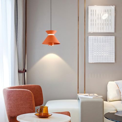 Lustre LED rouge à hauteur ajustable et intensité variable pour décoration de bar