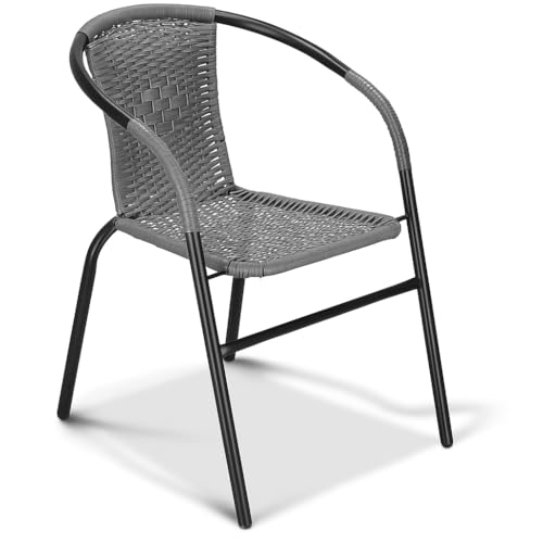 SPRINGOS Gartenstuhl Bistrostuhl Flechtstuhl 54 x 53 x 73 cm, GF1022