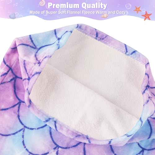 image for Viviland Mermaid Tail Blanket - Plush Mermaid Wearable Blanket for Gir