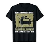 ¿Eres un mecánico de coches o un técnico de automóviles de la profesión y te gusta atornillar en el taller o en el garaje? Entonces es este diseño vintage artesano diseño: Ich schnarche nicht ich Träume, dass ich un compresor bin ideal para los aficionados al bricolaje como tí