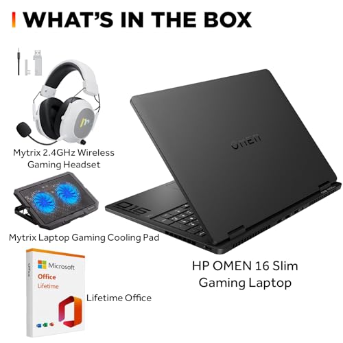 HP OMEN 16 Slim Gaming Laptop, 16" 144Hz 2K Display, Intel Core Ultra 9 285H, NVIDIA GeForce RTX 5070, 32GB DDR5 RAM, 1TB SSD, Wi-Fi 6E, RGB Backlit, Win 11 Pro, w/Mytrix Accessory & Lifetime Office - Image 2