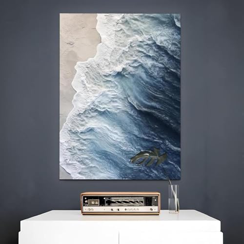 Toile océan grand format pour illuminer un salon sombre XINBAO