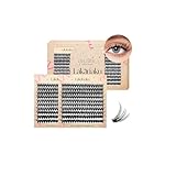 LAKANAKU Lash Clusters Wispy Fluffy Cluster Eyelash Extensions,400 PCS Individual Lashes Cluster 40D+50D Diy Lash Extensions,10-16mm D Curl Lash Extension Clusters, Thin Band Volume Lash Clusters