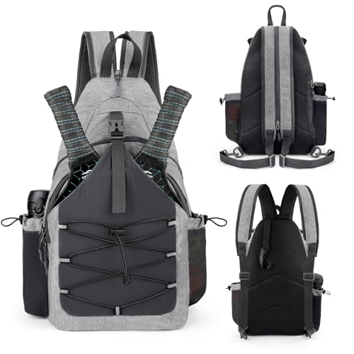 LUOKE Pickleball Bag for Women Pickleball Backpack Water Resistant Crossbody Sling Bags Chest Paddle Pickle Ball Equipment Backpacks Pickle Ball Paddle Holder