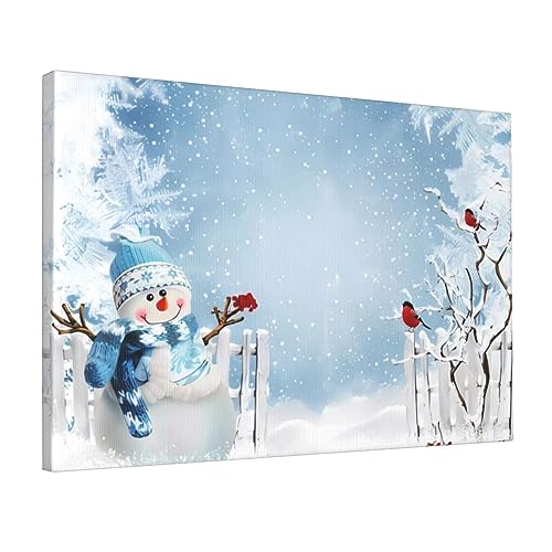Toile murale de Noël bonhomme de neige décoration intérieur maison