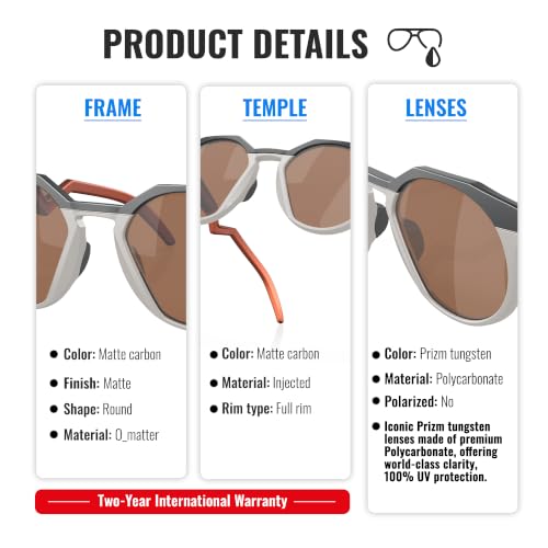 Image of Oakley HSTN OO9242 Round Shape Sunglasses With Official Eyewear Kit | Men's Sunglasses