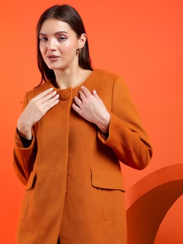Image of KOTTY Womens Cotton Blend Standard Length Elegant Style Coat - Classic Style with Modern Detailing