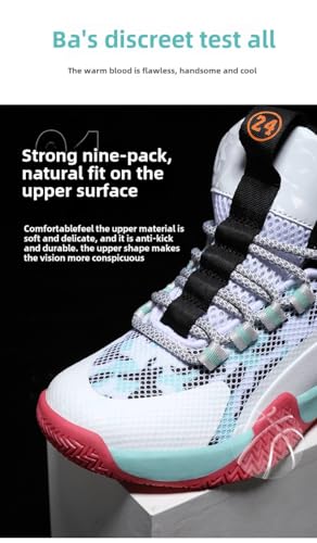 Boys Basketball Shoes 2025, Non-Slip Breathable Kids Athletic Sneakers for Outdoor Running, Lightweight Mesh Boys Sports Shoes with Cushioned Support3