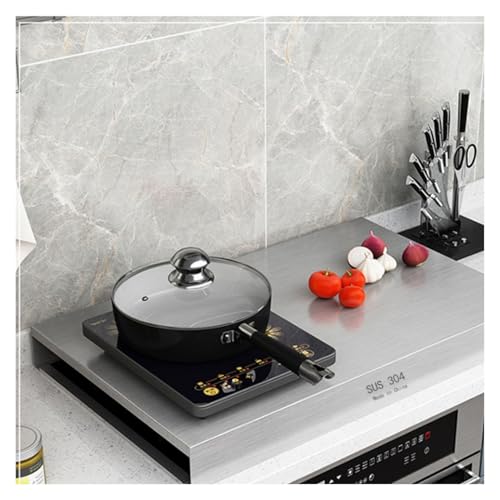 QSTGX Cubre Encimera Acero Inoxidable Tapas para Encimera De Cocina De Gas Fabricadas en Acero Inoxidable con Almohadillas Antideslizantes Varias Opciones de Grosor Disponibles(A-1.5mm,40x50x7cm)