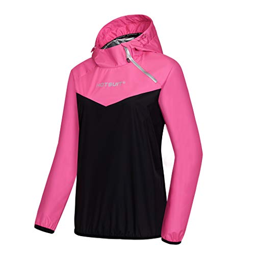 HOTSUIT Sauna Sweat Jacket Women Weight Loss Jacket Workout Gym Exercise, Rose Red
