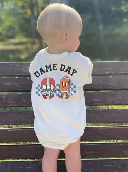 Baby Football Outfit Toddler Boy Girl Game Day Onesie Bubble Sweatshirt Romper Infant Fall Winter Clothes