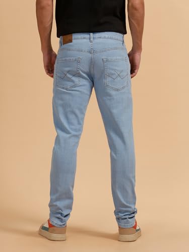 Image of WROGN Men's Cotton Stretch Jeans | Solid Design | Slim Fit