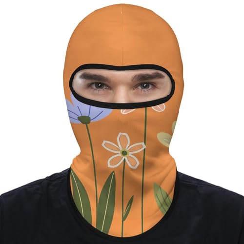 Balaclava para hombre, máscara para esquí y ciclismo con diseño artístico de flores, cubreboca para invierno miniatura 7