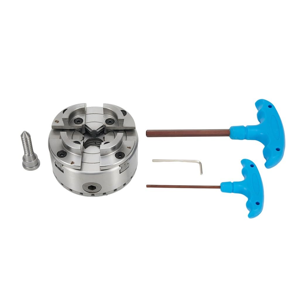 Mandrin de tour à centrage automatique à 4 mâchoires avec filetage M33, diamètre extérieur de 96 mm, précision de 0,03 mm, clés et vis, pour machines-outils de travail du bois