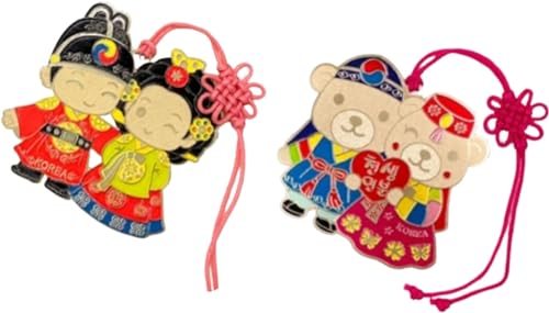 KPOPIRUDA Korean Traditional Bookmarks K Drama Souvenirs Gifts Unique King Queen Hanbok (A)