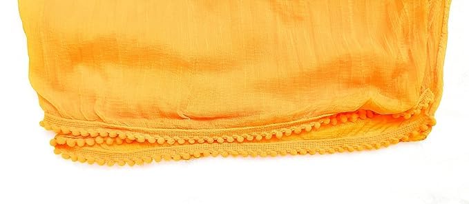 Image of Solid Beautiful Chiffon Dupatta Chunni Chunri with Bundi Lace for Women Casual Traditional Dailywear Lightweight dyeable